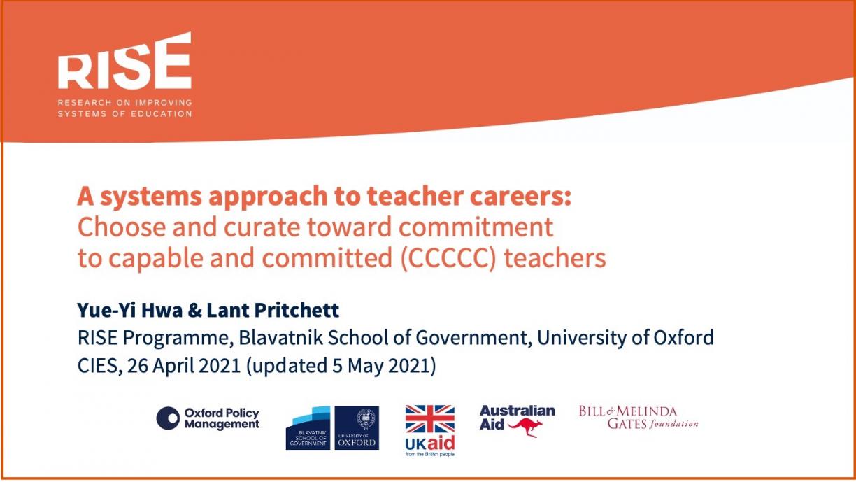 first slide of presentation from CIES on teacher careers